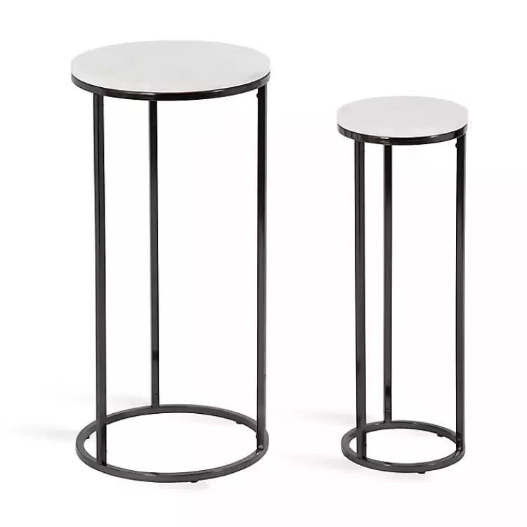 White Marble Nesting Accent Tables, Set of 2>Kirklands Home Flash Sale