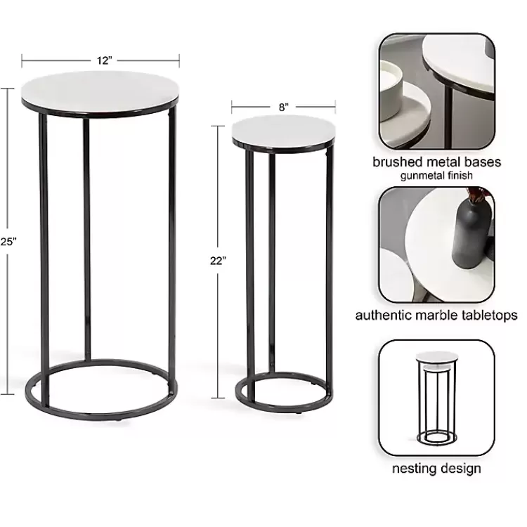 White Marble Nesting Accent Tables, Set of 2>Kirklands Home Flash Sale