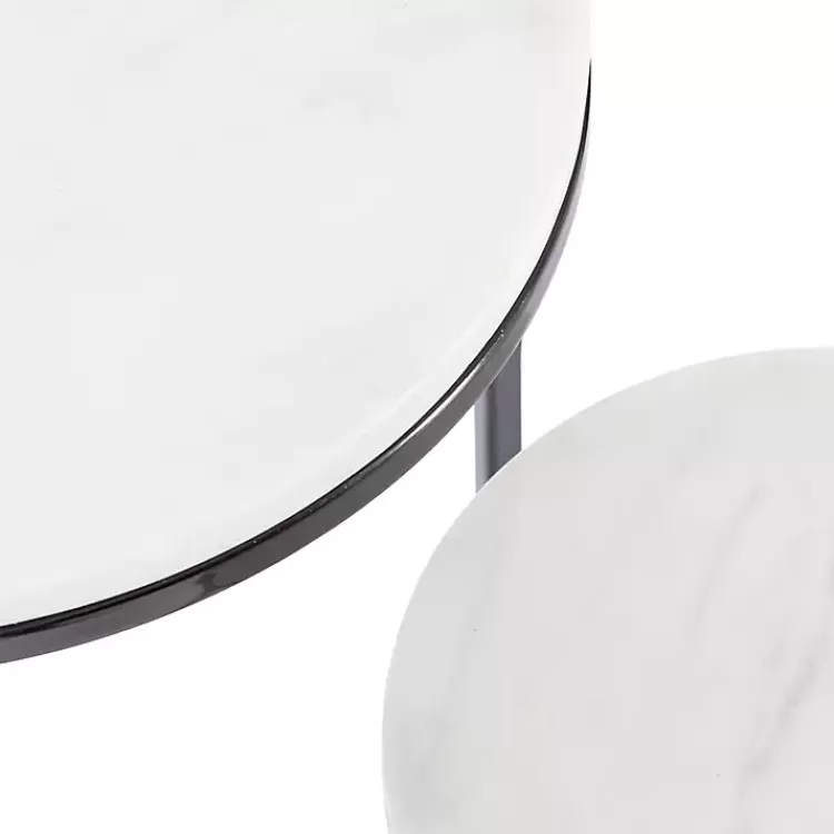 white_marble_black_nesting_accent_tables_set_of__2.webp White Marble Nesting Accent Tables, Set of 2>Kirklands Home Flash Sale