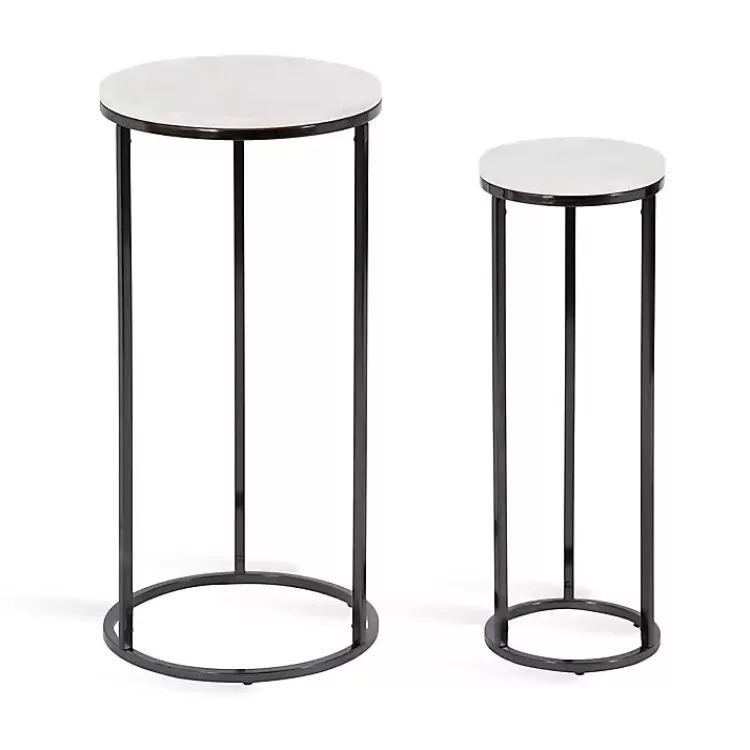 white_marble_black_nesting_accent_tables_set_of__4.webp White Marble Nesting Accent Tables, Set of 2>Kirklands Home Flash Sale