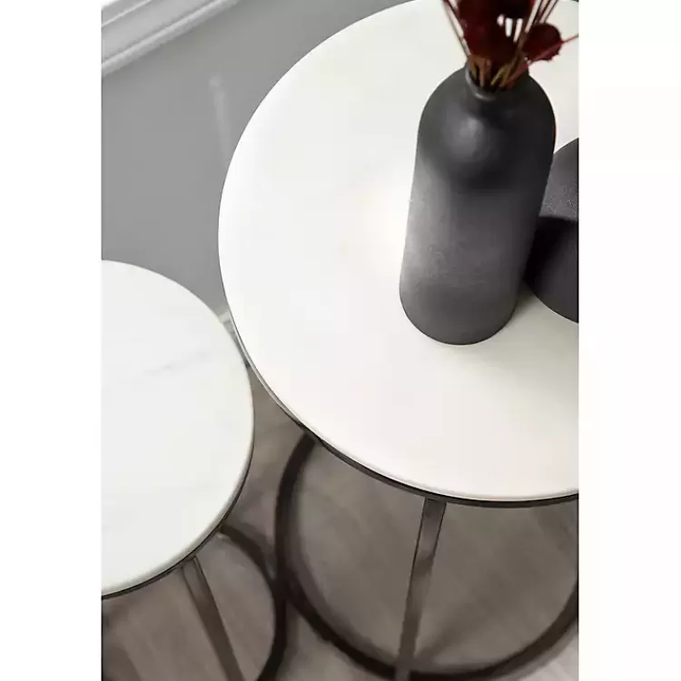 white_marble_black_nesting_accent_tables_set_of__8.webp White Marble Nesting Accent Tables, Set of 2>Kirklands Home Flash Sale