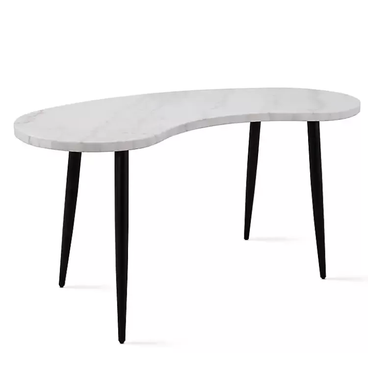 White Marble Kidney Shaped Desk>Kirklands Home Cheap