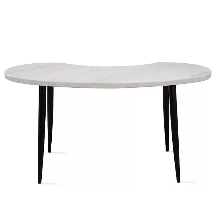 White Marble Kidney Shaped Desk>Kirklands Home Cheap