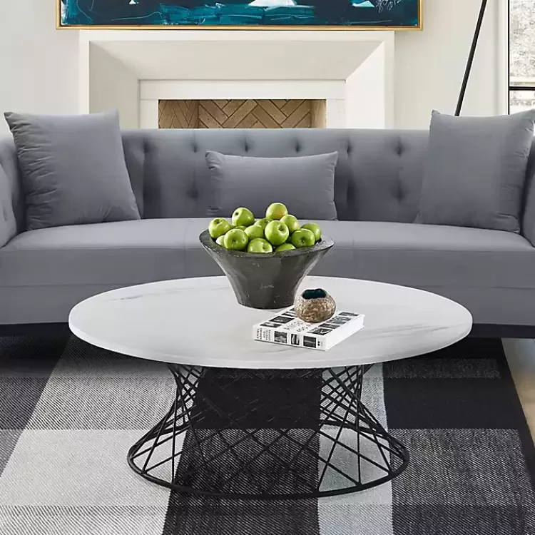white_marble_round_black_loxley_coffee_table_5.webp Marble Round Black Loxley Coffee Table>Kirklands Home Fashion