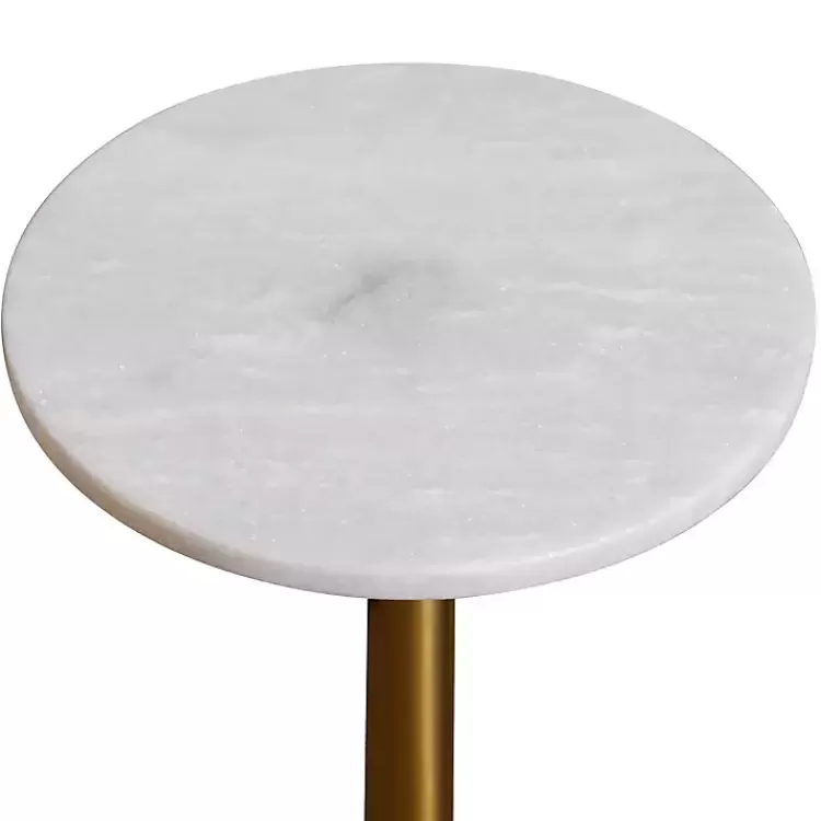 White Marble Top Tapered Base Accent Table, 12 in.>Kirklands Home Outlet