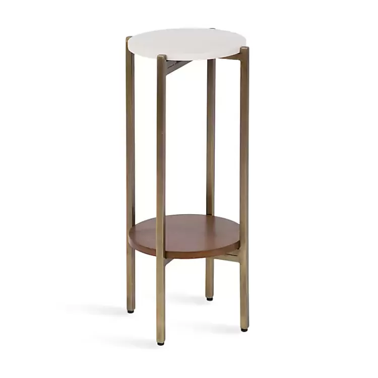Marble Walnut Accent Table>Kirklands Home Outlet