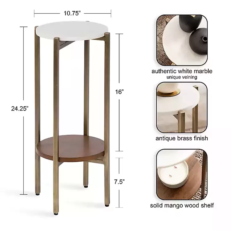 Marble Walnut Accent Table>Kirklands Home Outlet