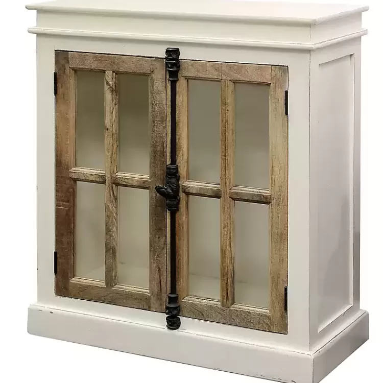 White Marengo Windowpane 2-Door Cabinet>Kirklands Home Fashion
