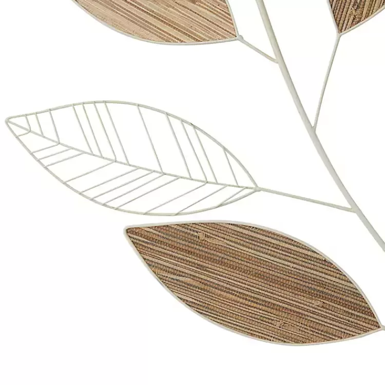 white_metal_and_reed_leaf_wall_plaque_2.webp White Metal and Reed Leaf Wall Plaque>Kirklands Home Best