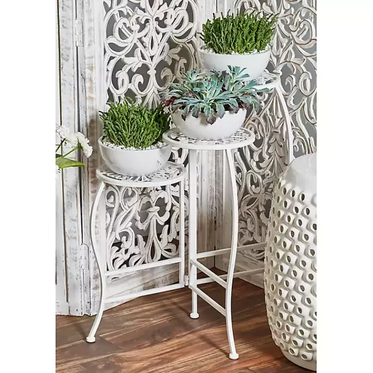 Metal Floral 3-Tier Plant Stand>Kirklands Home Best Sale