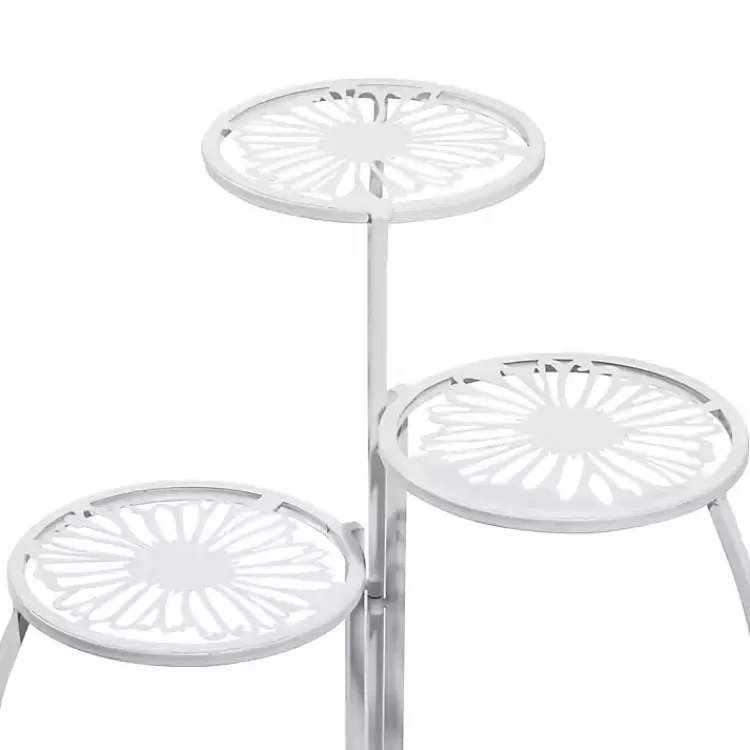 white_metal_floral_tier_plant_stand_4.webp Metal Floral 3-Tier Plant Stand>Kirklands Home Best Sale