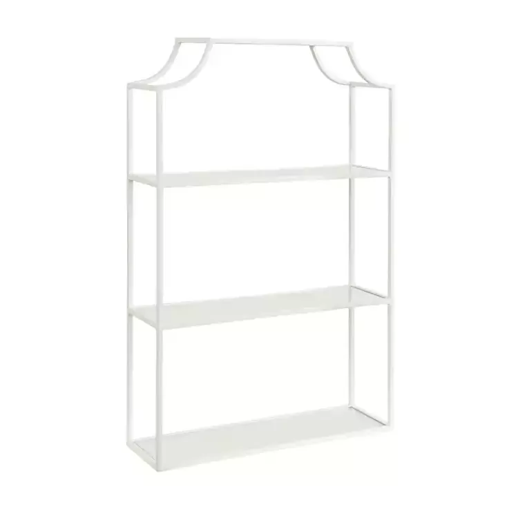 Metal Scalloped 3-Tier Glass Wall Shelf>Kirklands Home Discount