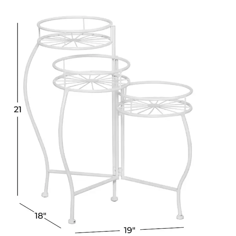 white_metal_starburst_tier_plant_stand_4.webp Metal Starburst 3-Tier Plant Stand>Kirklands Home Discount