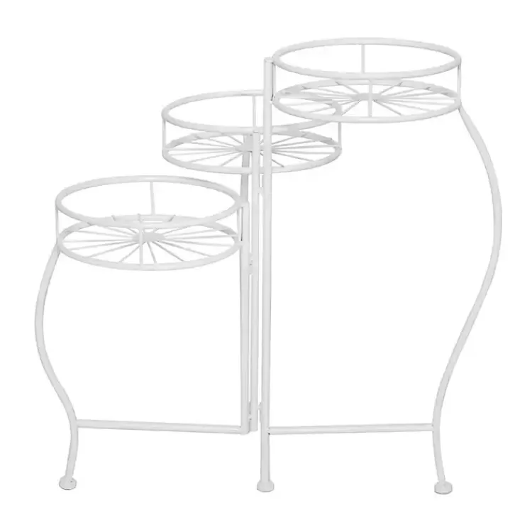 white_metal_starburst_tier_plant_stand_5.webp Metal Starburst 3-Tier Plant Stand>Kirklands Home Discount