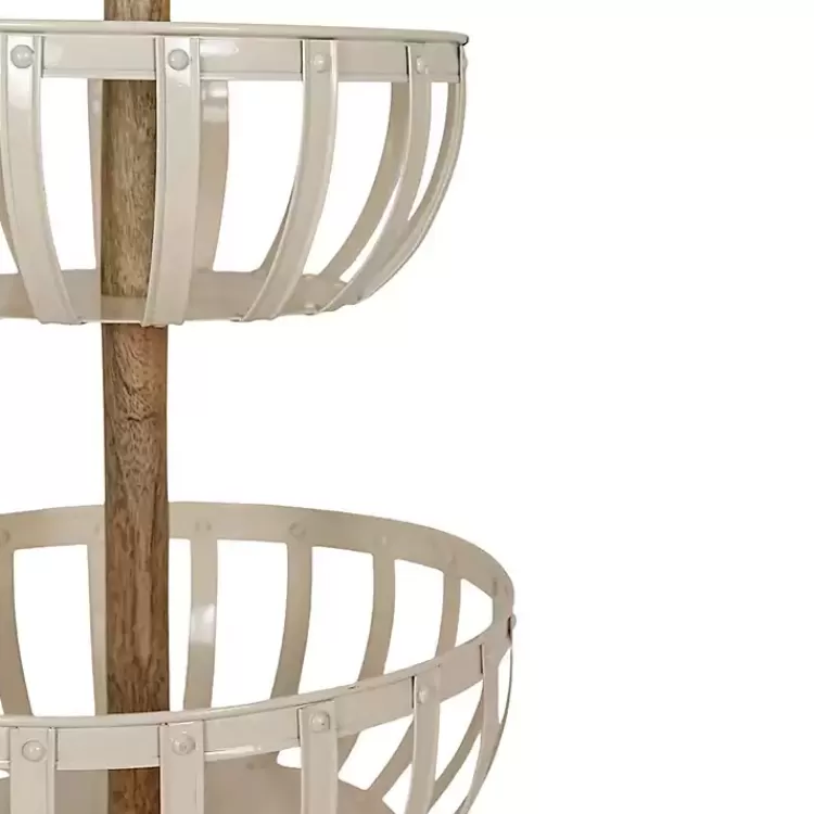 white_metal_tier_kitchen_basket_2.webp Metal 2-Tier Kitchen Basket>Kirklands Home Discount