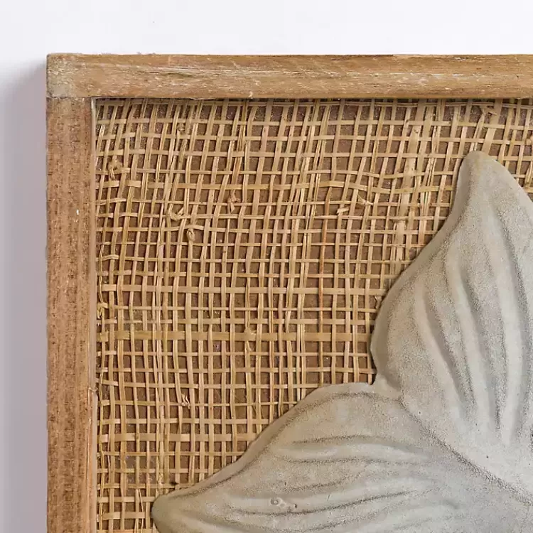 White Metal Whale Rattan Wall Plaque>Kirklands Home Cheap