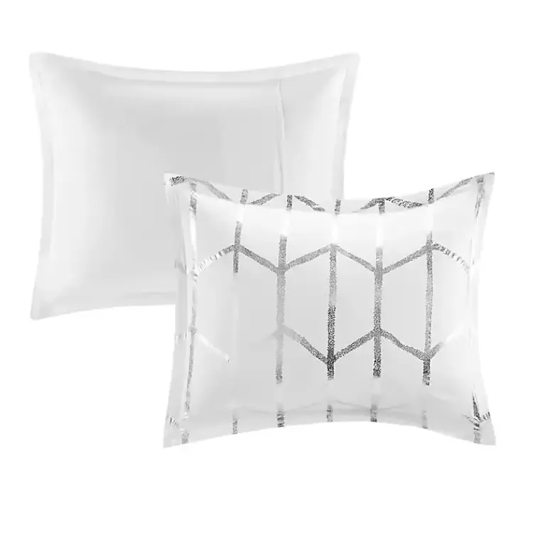 white_metallic_pc_fullqueen_comforter_set_5.webp White Metallic 5-pc. Full/Queen Comforter Set>Kirklands Home Hot
