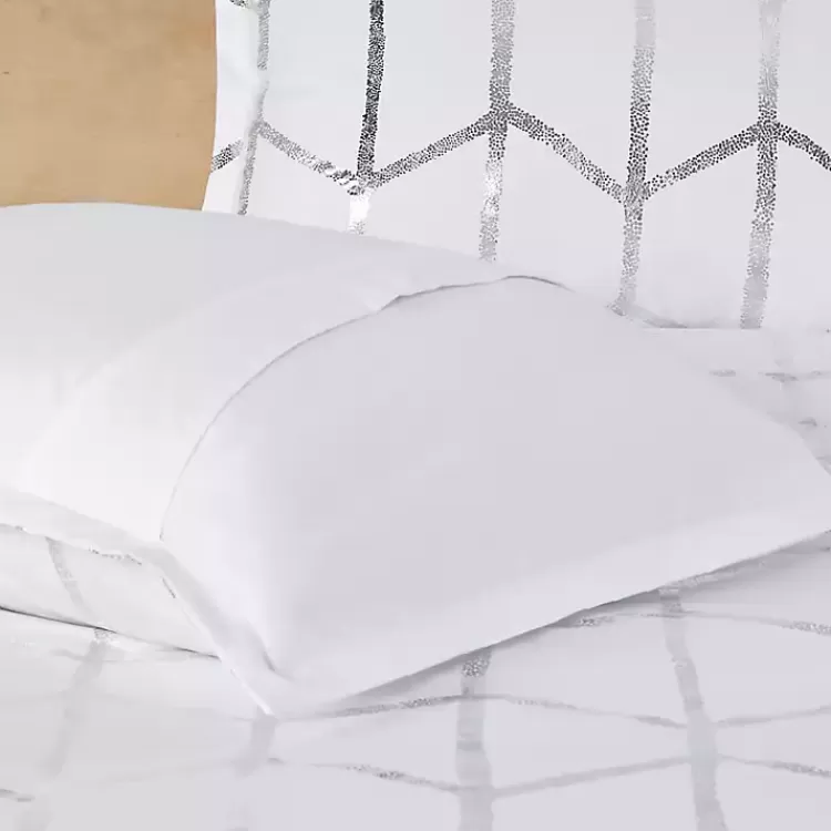 white_metallic_pc_fullqueen_comforter_set_6.webp White Metallic 5-pc. Full/Queen Comforter Set>Kirklands Home Hot