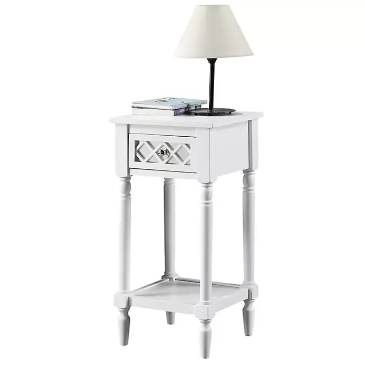 white_mirrored_drawer_square_accent_table_2.webp Mirrored Drawer Square Accent Table>Kirklands Home Online