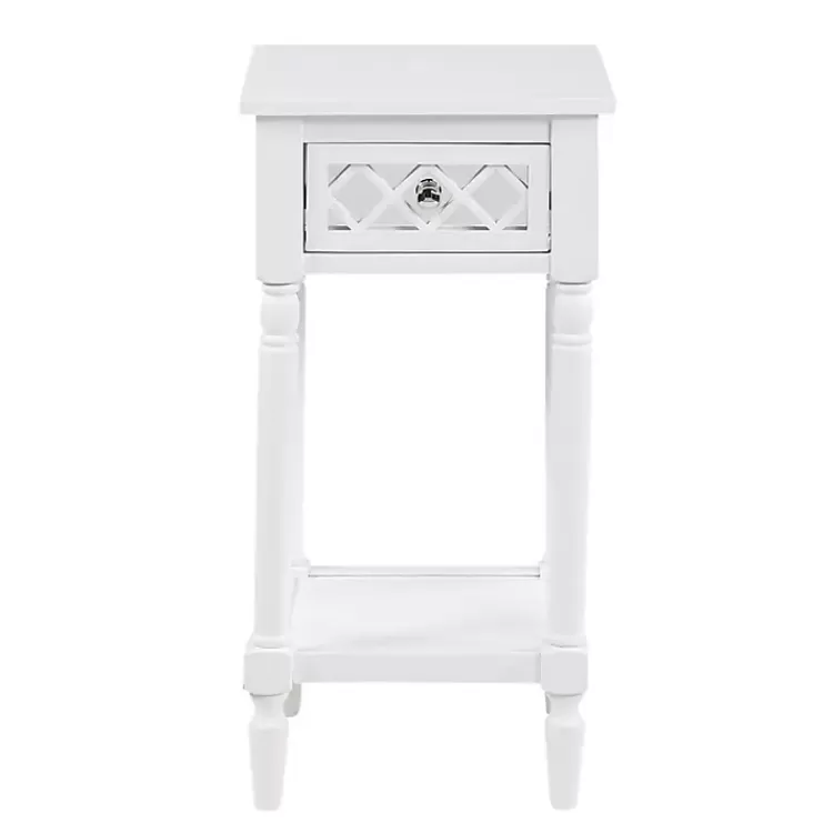 white_mirrored_drawer_square_accent_table_3.webp Mirrored Drawer Square Accent Table>Kirklands Home Online
