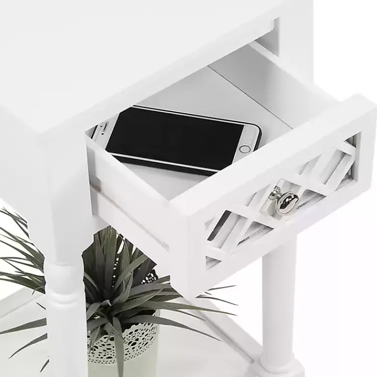white_mirrored_drawer_square_accent_table_4.webp Mirrored Drawer Square Accent Table>Kirklands Home Online