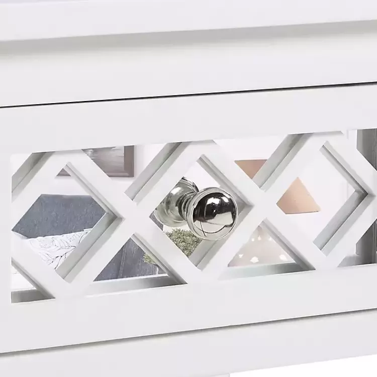 white_mirrored_drawer_square_accent_table_5.webp Mirrored Drawer Square Accent Table>Kirklands Home Online
