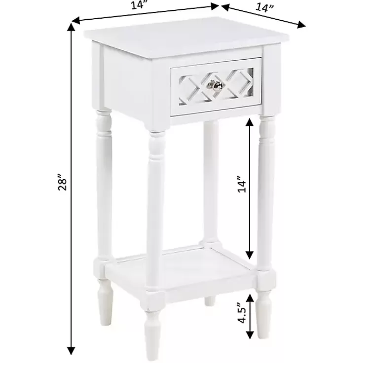 white_mirrored_drawer_square_accent_table_6.webp Mirrored Drawer Square Accent Table>Kirklands Home Online