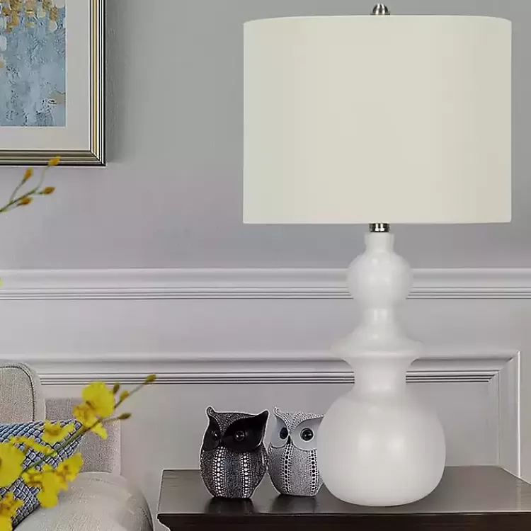 White Modern Spindle Table Lamp>Kirklands Home Store
