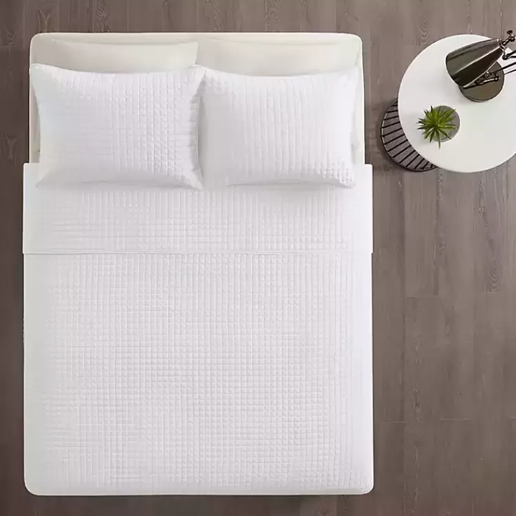 white_nash_pc_reversible_queen_coverlet_set_2.webp Nash 3-pc. Reversible Queen Coverlet Set>Kirklands Home Online