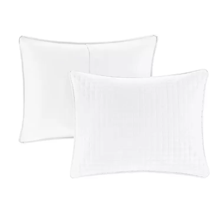 white_nash_pc_reversible_queen_coverlet_set_5.webp Nash 3-pc. Reversible Queen Coverlet Set>Kirklands Home Online