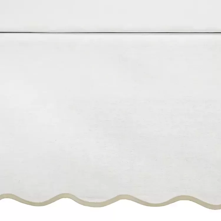 White Neutral Scalloped Coastal King Bed Skirt>Kirklands Home New