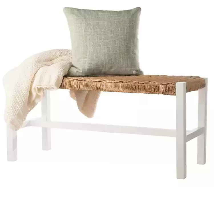 white_newport_wood_and_rattan_bench_3.webp White Newport Wood and Rattan Bench>Kirklands Home Fashion