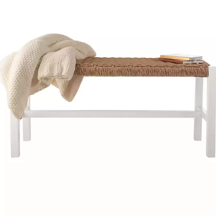 white_newport_wood_and_rattan_bench_4.webp White Newport Wood and Rattan Bench>Kirklands Home Fashion