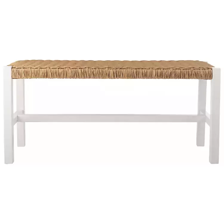 white_newport_wood_and_rattan_bench_5.webp White Newport Wood and Rattan Bench>Kirklands Home Fashion