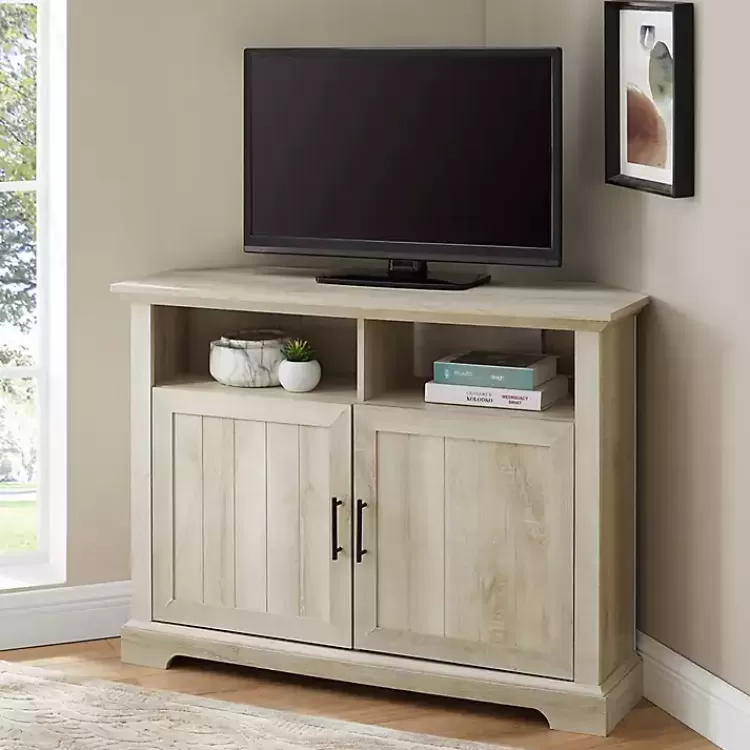 white_oak_grooved_door_corner_tv_stand_2.webp White Oak Grooved Door Corner TV Stand>Kirklands Home Discount