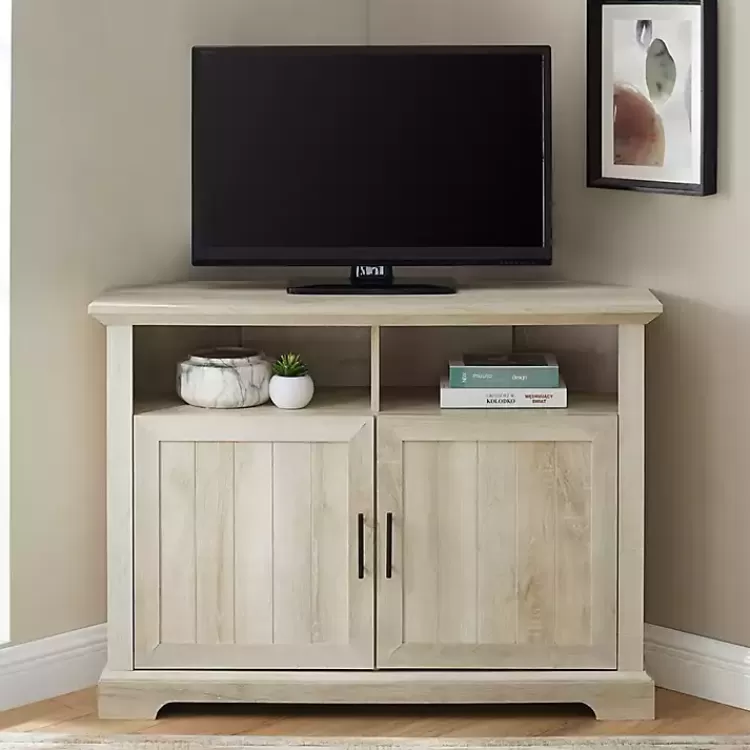 white_oak_grooved_door_corner_tv_stand_3.webp White Oak Grooved Door Corner TV Stand>Kirklands Home Discount