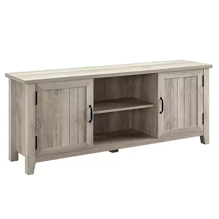 White Oak Grooved Door TV Stand>Kirklands Home Best Sale
