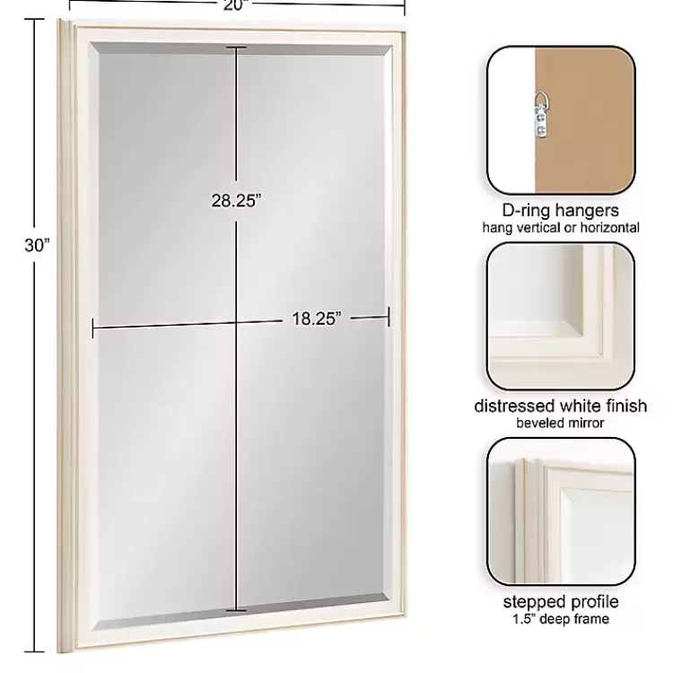 White Oakhurst Rectangle Wall Mirror, 30 in.>Kirklands Home Shop