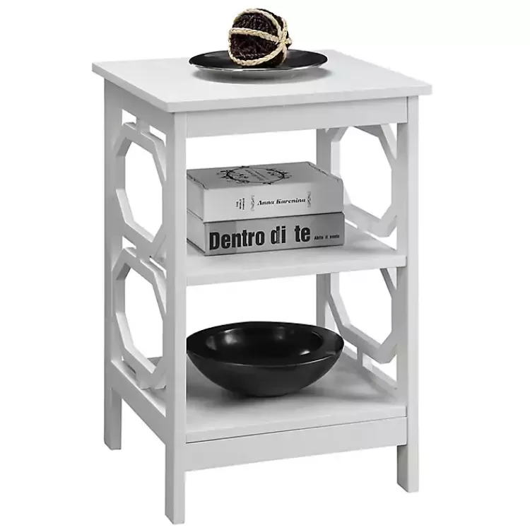 white_octagon_shelf_accent_table_2.webp Octagon 2-Shelf Accent Table>Kirklands Home Best Sale