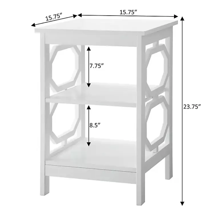 white_octagon_shelf_accent_table_4.webp Octagon 2-Shelf Accent Table>Kirklands Home Best Sale
