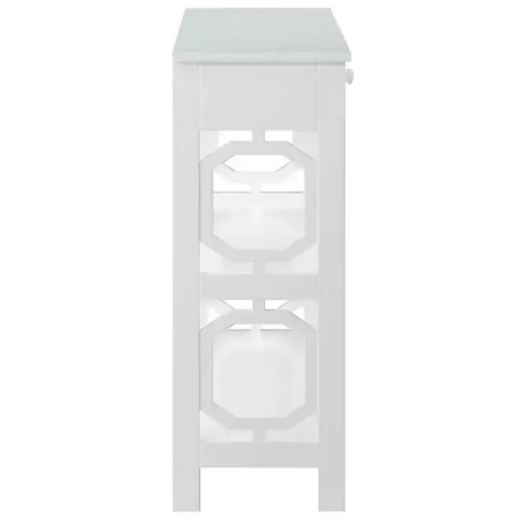 white_octagon_shelf_console_table_4.webp Octagon 2-Shelf Console Table>Kirklands Home Shop