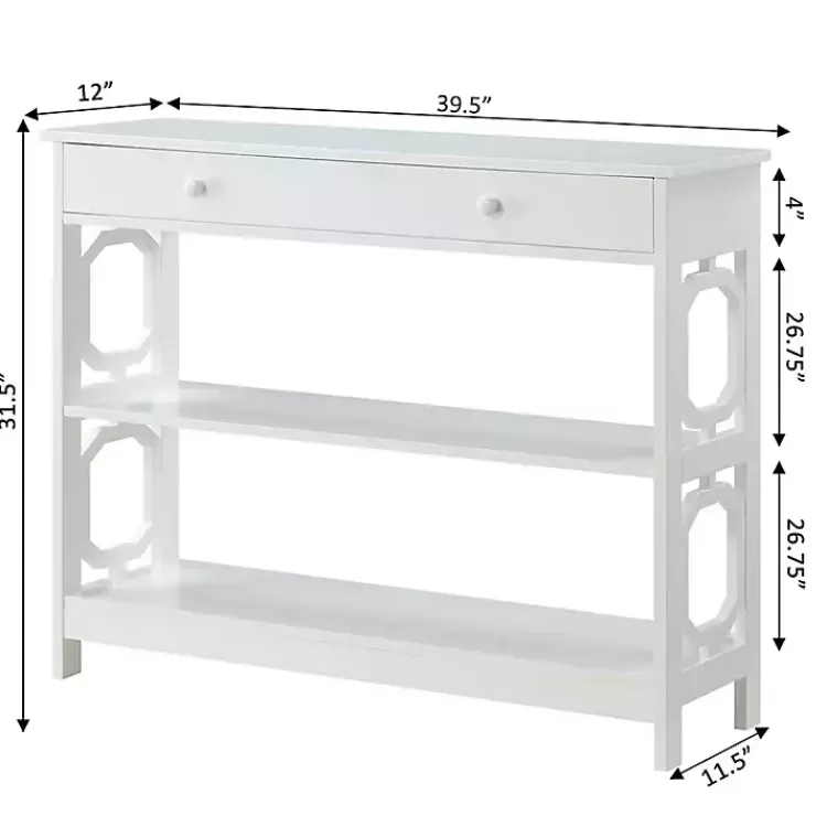 white_octagon_shelf_console_table_7.webp Octagon 2-Shelf Console Table>Kirklands Home Shop