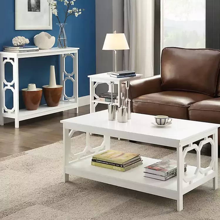 white_octagon_single_shelf_console_table_3.webp Octagon Single Shelf Console Table>Kirklands Home Shop