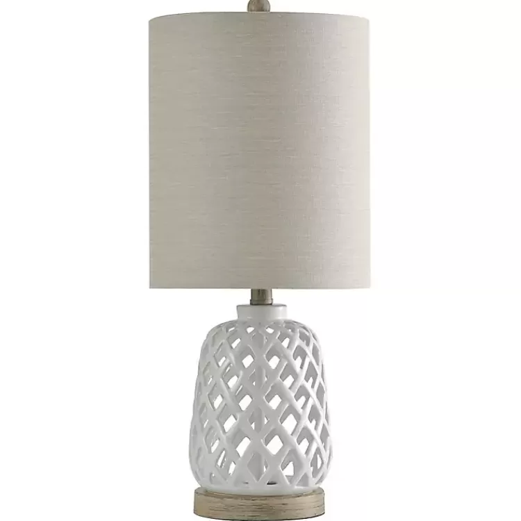 White Open Weave Ceramic Table Lamp>Kirklands Home Cheap