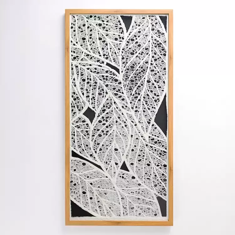 White Paper Leaf Shadowbox Wall Plaque>Kirklands Home New