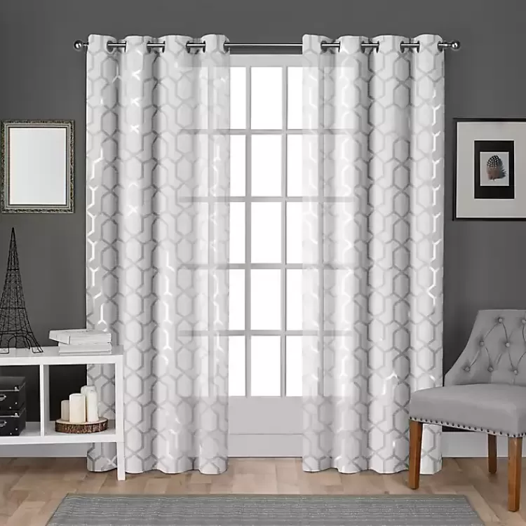 White Paton Curtain Panel Set, 108 in.>Kirklands Home Shop