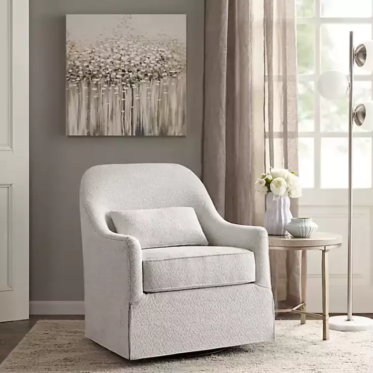 Patterned Upholstered Swivel Glider Chair>Kirklands Home Best Sale