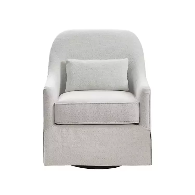 white_patterned_upholstered_swivel_glider_chair_2.webp Patterned Upholstered Swivel Glider Chair>Kirklands Home Best Sale