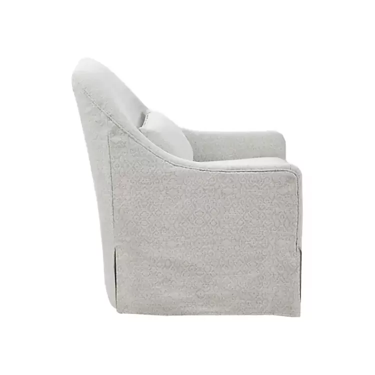 white_patterned_upholstered_swivel_glider_chair_3.webp Patterned Upholstered Swivel Glider Chair>Kirklands Home Best Sale