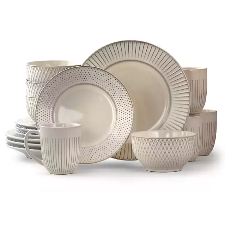 16-pc. Embossed Stoneware Dinnerware Set>Kirklands Home Best